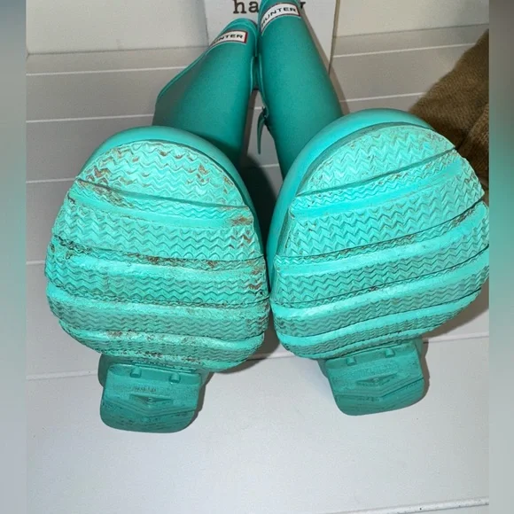 Rare Tiffany Blue Hunter Boots Size 4 boys 5 girls - Picture 10 of 13